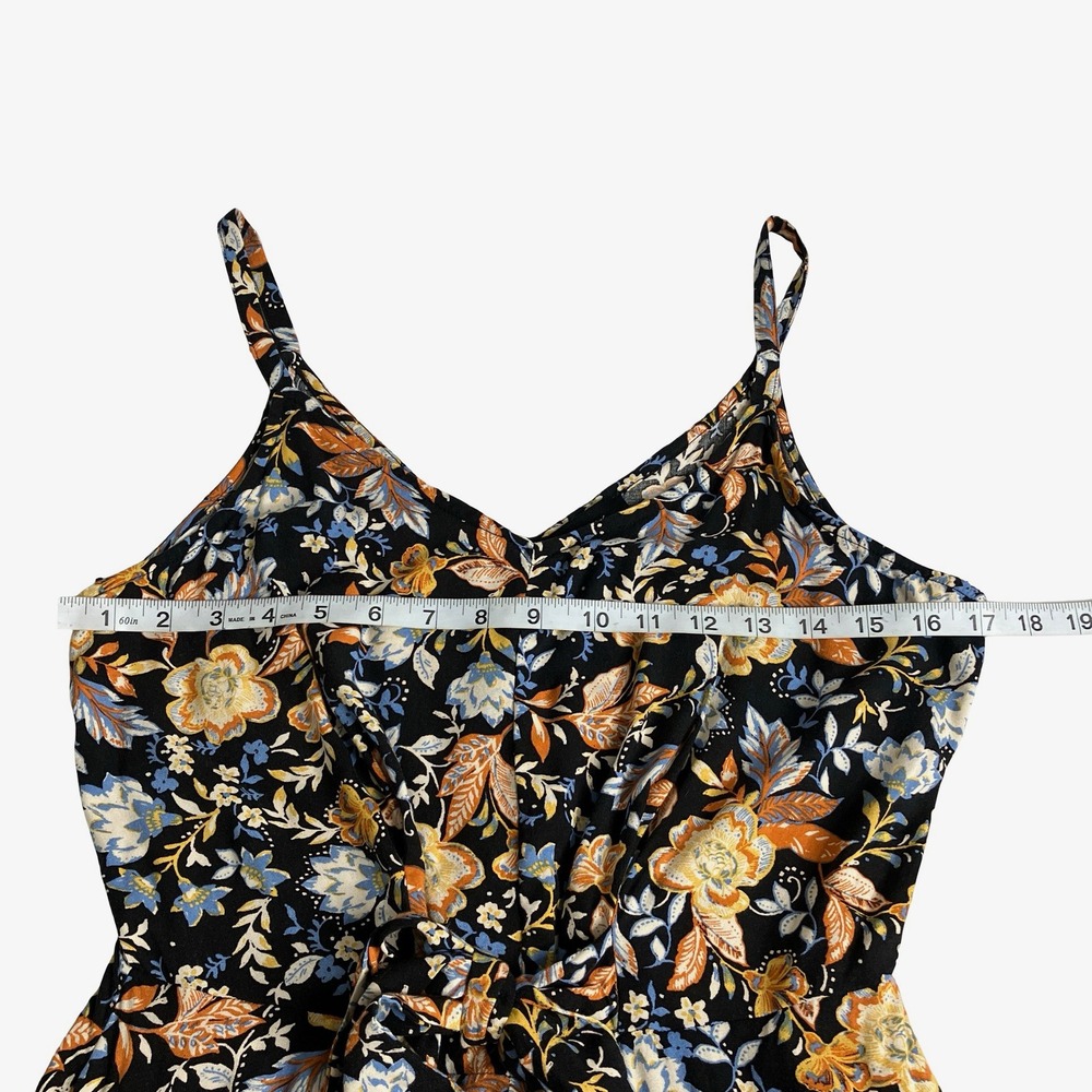 MSK Jumpsuit Womens M Black Floral Wide Leg Boho Cottagecore Flowy Sleeveless - Picture 14 of 16